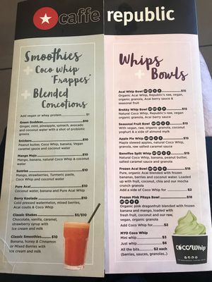 Menu: at Caffe Republic in Southport