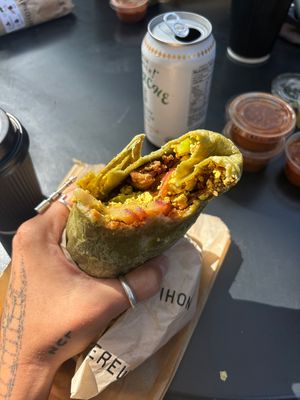 Vegan breakfast burrito  at Erewhon Market - Santa Monica in Santa Monica