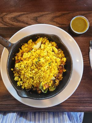 root vegetable hash at Lucy's in Grand Rapids