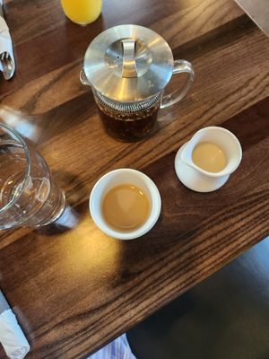 chai tea with oat milk at Lucy's in Grand Rapids