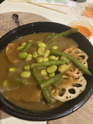 Japanese curry after the sauce   at Sushi Express in Belgrave