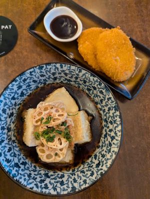 Agedashi Tofu and Croquette at Sushi Express in Belgrave