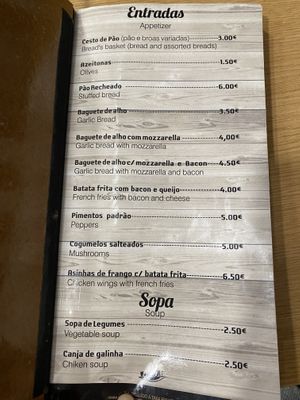 Menu   at Vai Vai Geres in Geres