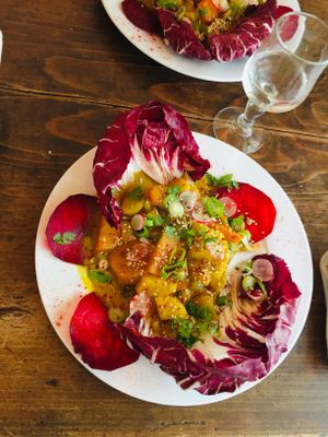Vegetable curry with coconut milk at Le Caboulot de la Serendipite in Nimes