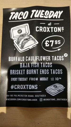 taco Tuesday at Croxtons in Portsmouth