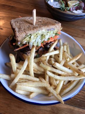 Mushroom salad stack, toasted sourdough  at Croxtons in Portsmouth