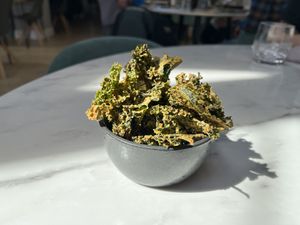 Kale crisps - perfect!  at Offbeet - New Forest in Southampton