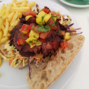 Jerk mushroom - nicely spiced :) at Offbeet - New Forest in Southampton