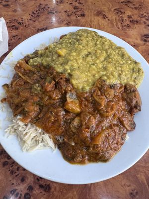 Mushroom, okra and spinach   at The Mosque Kitchen in Edinburgh