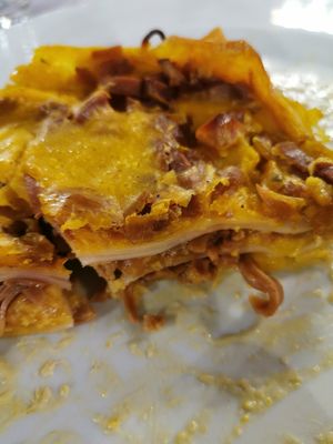 Pumpkin Lasagna  #Veganuary at Trattoria da Zia Allari in Granarolo Dellemilia
