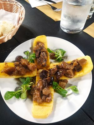 Mushrooms polenta at Trattoria da Zia Allari in Granarolo Dellemilia