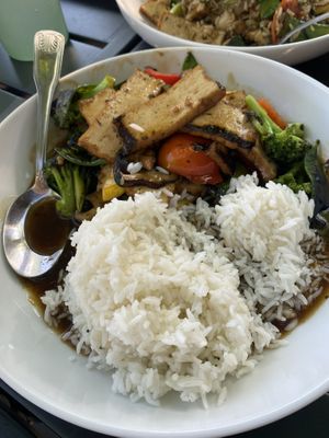 Broccoli and tofu dish - wasn’t the biggest fan, it wasn’t labeled smoky and it’s a very smoky dish  at Naviya's Thai Brasserie in Minneapolis