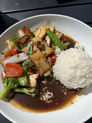 Holy basil supreme stir fry with tofu   at Naviya's Thai Brasserie in Minneapolis