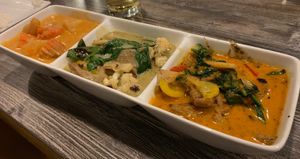 Curry Trio at Naviya's Thai Brasserie in Minneapolis