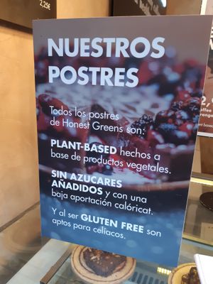 All the desserts are plant-based, gluten-free and have no added sugar at Honest Greens - Hortaleza in Madrid