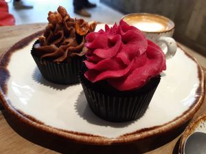 A couple of vegan muffins at Honest Greens - Hortaleza in Madrid