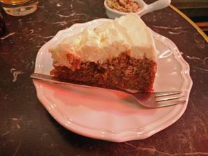 vegan caramel cake at Bombon in Madrid