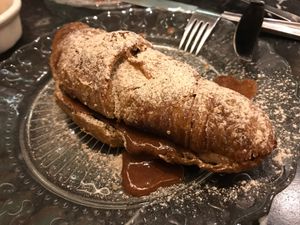 Croissant with vegan nutella at Bombon in Madrid