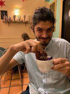 We eat 1 at Bombon in Madrid