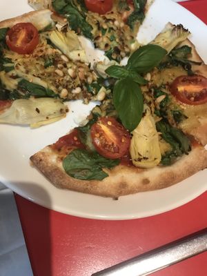 Delicious!  Gusto! Brand vegan cheese at Polina Pizzeria in Quebec