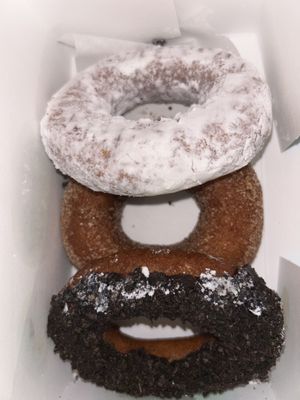 powdered sugar, cinnamon sugar and oreo donuts  at Maverick's Donut Company - Byward Market in Ottawa