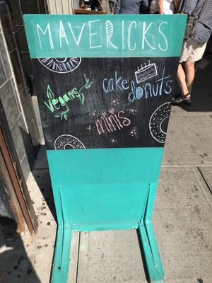 Vegan sandwich board outside the shop at Maverick's Donut Company - Byward Market in Ottawa