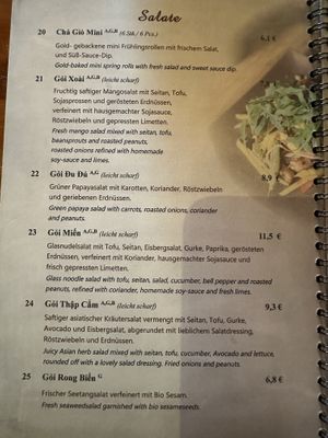 Salad menu (excerpt).  at Mom's Creation - Friedrichshain in Berlin