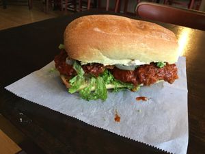 Buffalo chick’on Sammy  at Thank Goodness It's Vegan in Goshen
