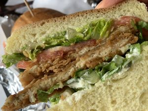 Chickun Sammy with Hunnie mustard at Thank Goodness It's Vegan in Goshen