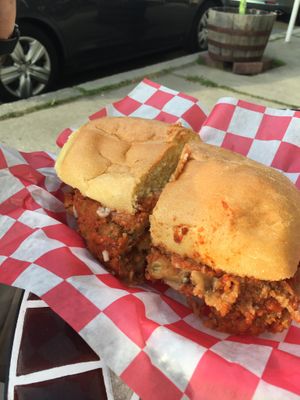 Eggplant sandwich. at Thank Goodness It's Vegan in Goshen