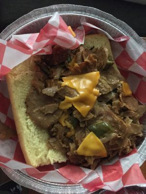 Saucy Seitan w/added Cheez at Thank Goodness It's Vegan in Goshen