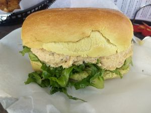 Chickpea tuna sandwich at Thank Goodness It's Vegan in Goshen