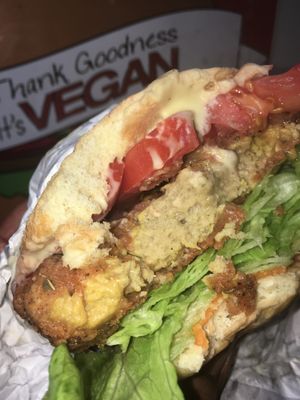 Chickn sandwich  at Thank Goodness It's Vegan in Goshen