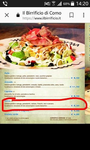 Vegan tasty salad at Il Birrificio di Como in Como