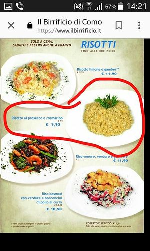 Vegan risotto at Il Birrificio di Como in Como