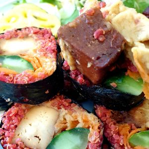 smoked tofu in kimbap at Vegan - Jahamoon in Seoul