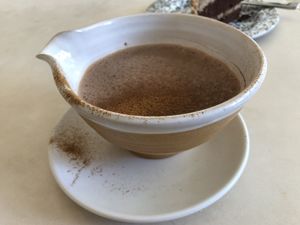 Soy hot chocolate - best I’ve had in Seoul! at Vegan - Jahamoon in Seoul