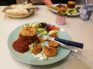 The gluten-free burger
The size of a small slider but a unique recipe. We could call it The Tardis Burger: it looks small on the outside but when you finally get into it it's HUGE! at Vegan - Jahamoon in Seoul