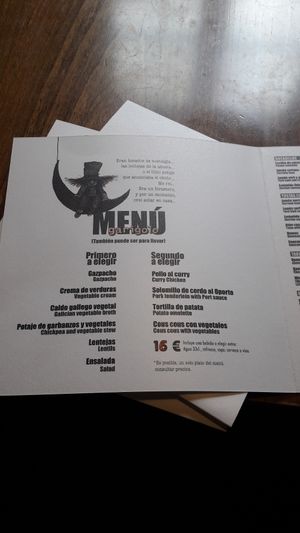 Garigolo menú at Garigolo in Santiago De Compostela