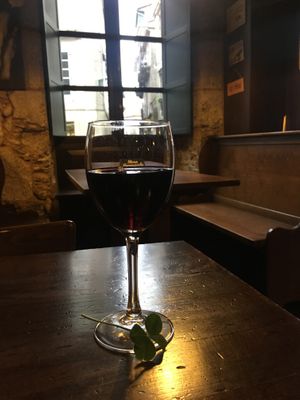 Very cozy, not touristy at all (I didn't think of taking a picture of my dinner - was too hungry). There is a clover leaf I got from the waiter :) at Garigolo in Santiago De Compostela