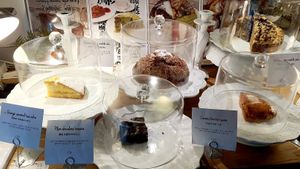 Assortment of cakes at Veganique in Seoul