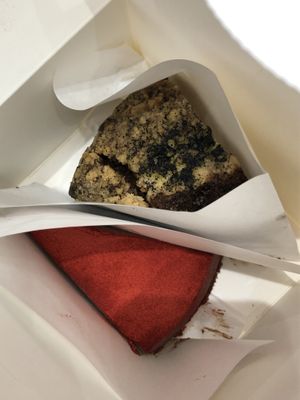 Red velvet, earl gray pound at Veganique in Seoul