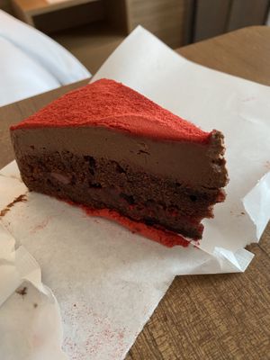 red velvet strawberry cake  at Veganique in Seoul
