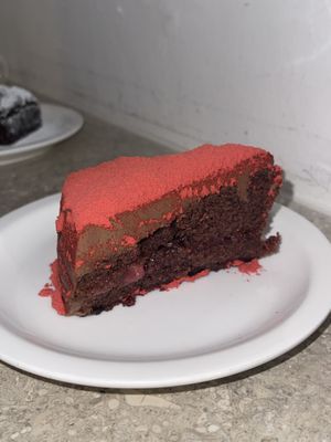 Red velvet!! It was really moist  at Veganique in Seoul