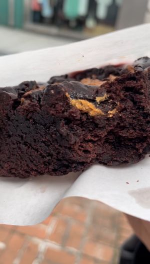 Peanut butter brownie  at Veganique in Seoul