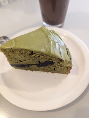 Green tea chocolate ganache at Veganique in Seoul