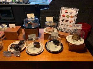 Cake display at Veganique in Seoul