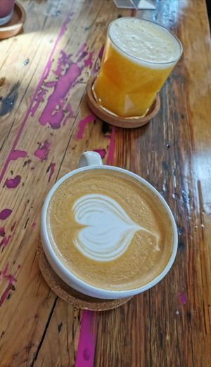 Cappuccino and orange juice at Coffee & Waves in Lagos