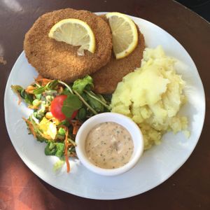 schnitzel platter  at Buddha Burgers - Yehuda HaLevy in Tel Aviv