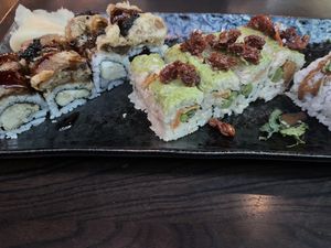 (Left to right) Vegan black dragon & Eden   at Blue Sushi Sake Grill - Uptown in Dallas